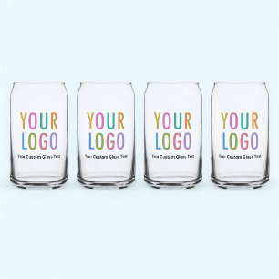 Promotioneel bierblikje pintglas met logo set van blikvorm glas