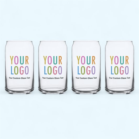 Promotioneel bierblikje pintglas met logo set van  blikvorm glas