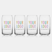 Promotioneel bierblikje pintglas met logo set van  blikvorm glas (Voorkant)