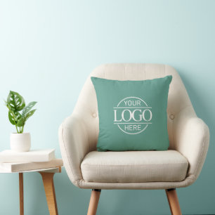 Promotioneel Teal Zakelijk Bedrijfslogo Kussen