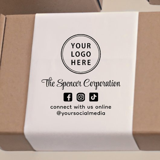 Promotioneel Zakelijk Logo Script Sociale Media Zelfinktende Stempel