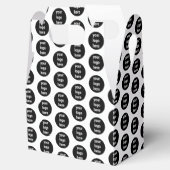 Promotioneel Zakelijk Logo Zwart Wit Patroon Bedankdoosjes (Geopend)