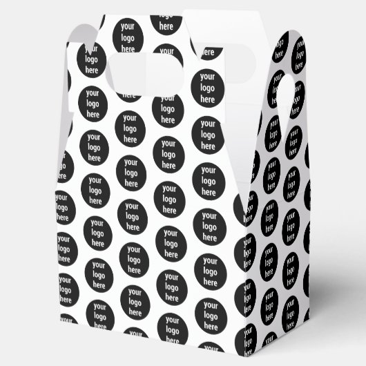 Promotioneel Zakelijk Logo Zwart Wit Patroon Bedankdoosjes (Geopend)
