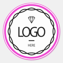 Promotionele Aangepaste Logo Roze Lijst Verpakking Ronde Sticker