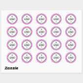 Promotionele Aangepaste Logo Roze Lijst Verpakking Ronde Sticker (Vel)