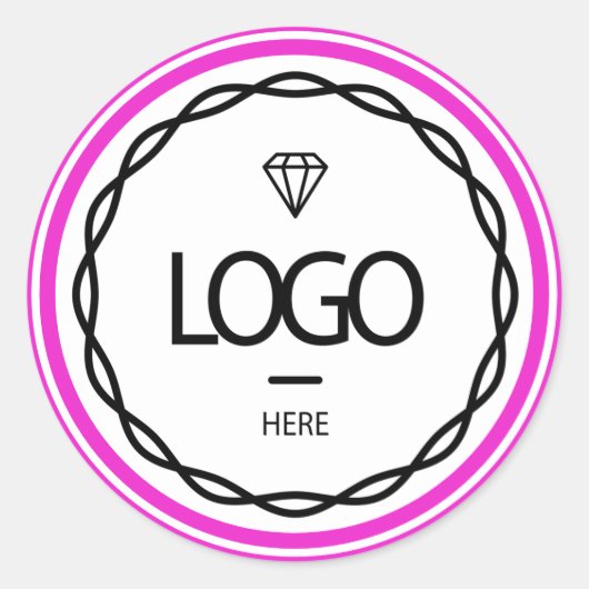 Promotionele Aangepaste Logo Roze Lijst Verpakking Ronde Sticker (Voorkant)