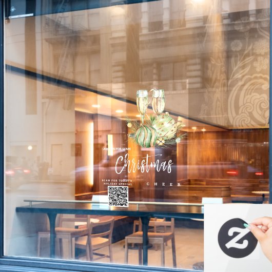 *~* Promotionele AP20-kerstkaart QR Raamsticker (Cafe Raam)
