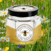 Promotionele Apiary productetiket Gold Bee op Kraf Ronde Sticker