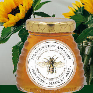 Promotionele Apiary productetiket Honeybee Kraft Ronde Sticker