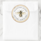 Promotionele Apiary Productlabel Honey Gold Bee Ronde Sticker (Tas)