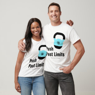 Promotionele Atleet Kettlebell Duwt Grenzen Voorbi T-shirt