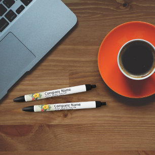 Promotionele Bedrijf Logo en Tekst Sjabloon Zwarte Inkt Pen