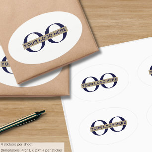 Promotionele bedrijfslabels met aangepaste Logo Ovale Sticker