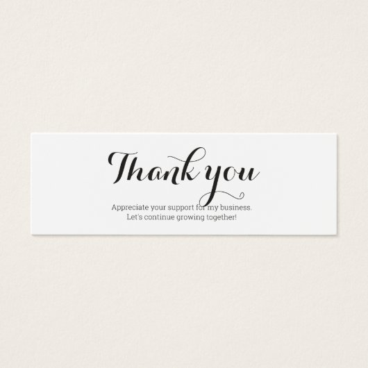 Promotionele benodigdheden dank u zwart-wit mini visitekaartjes (Voorkant)