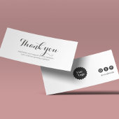 Promotionele benodigdheden dank u zwart-wit mini visitekaartjes