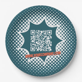 Promotionele blauwe QR-code schoonmaakservice Papieren Bordje