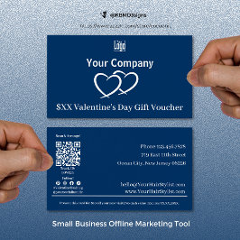 Promotionele Blue Valentijnsdag Gift Voucher Kaart
