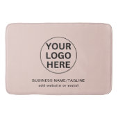 Promotionele Blush Pink Business Logo & Tekst Badmat (Voorkant)