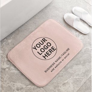 Promotionele Blush Pink Business Logo & Tekst Badmat