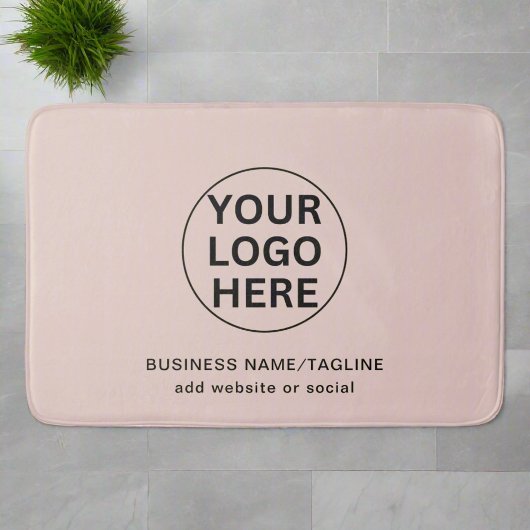 Promotionele Blush Pink Business Logo & Tekst Badmat