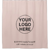 Promotionele Blush Pink Business Logo & Tekst Douchegordijn (Voorkant)
