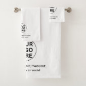Promotionele Branded Business Logo & Tekst Wit Bad Handdoek (Insitu)