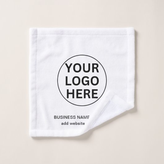 Promotionele Branded Business Logo & Tekst Wit Bad Handdoek (Wasdoekje)