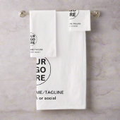 Promotionele Branded Business Logo & Tekst Wit Bad Handdoek