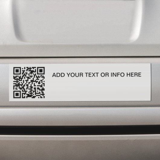 Promotionele branding QR-code & eenvoudige tekst a Bumpersticker