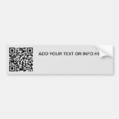Promotionele branding QR-code & eenvoudige tekst a Bumpersticker (Voorkant)