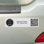 Promotionele Business Logo & QR Code Branding Grij Bumpersticker (Op auto)