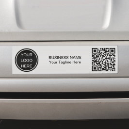Promotionele Business Logo & QR Code Branding Grij Bumpersticker