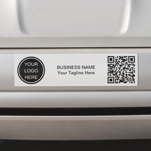Promotionele Business Logo & QR Code Branding Grij Bumpersticker