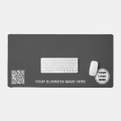 Promotionele Business Logo & QR Code Modern Grey Bureaumat (Keyboard & Muis)