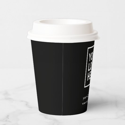 Promotionele Business Logo Stijlvol Zwart Modern Papieren Bekers (Rechts)
