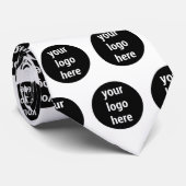 Promotionele Business Logo Zwart Wit Patroon NEG Stropdas (Opgerold)