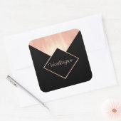 Promotionele Business Roos Goud Metallic Vrouwelij Vierkante Sticker (Envelop)