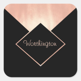 Promotionele Business Roos Goud Metallic Vrouwelij Vierkante Sticker