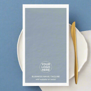 Promotionele Dusty Blue Business Logo Branded Servet