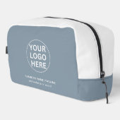Promotionele Dusty Blue Business Logo & Tekst Toilettasje (Rechterhoek)