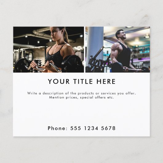 Promotionele Fitness Athlete 2 Fotobanner & Tekst Flyer (Voorkant)