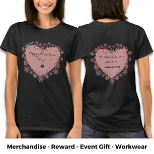 Promotionele Flower Heart Happy Moederdag T-shirt