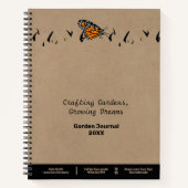 Promotionele Gazon Silhouet Vlinder Tuin Notitieboek (Voorkant)