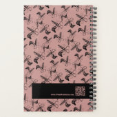 Promotionele Haird Stylist Tools Patroon Roze Zwar Planner (Achterkant)