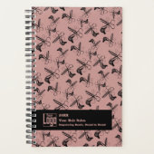 Promotionele Haird Stylist Tools Patroon Roze Zwar Planner (Voorkant)
