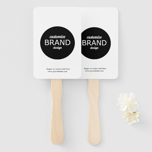 Promotionele handventilator met Logo | Modern mini Handwaaier (Voorkant en achterkant)