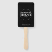 Promotionele handventilatoren met Logo | Modern zw Handwaaier (Achterkant)