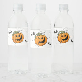 Promotionele Happy Halloween pompoen Waterfles Etiket