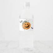 Promotionele Happy Halloween pompoen Waterfles Etiket (Voorkant)