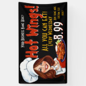 Promotionele Hot Wings.Buffalo Chicken.Customize! Spandoek (Verticaal)